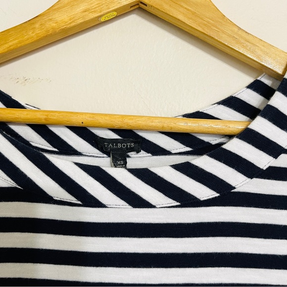 Talbots Nautical Striped Cotton Shift Dress Navy/White Size XS - Picture 3 of 4